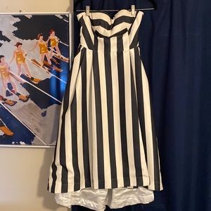 Navy and white striped dress